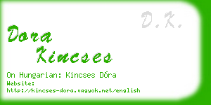 dora kincses business card